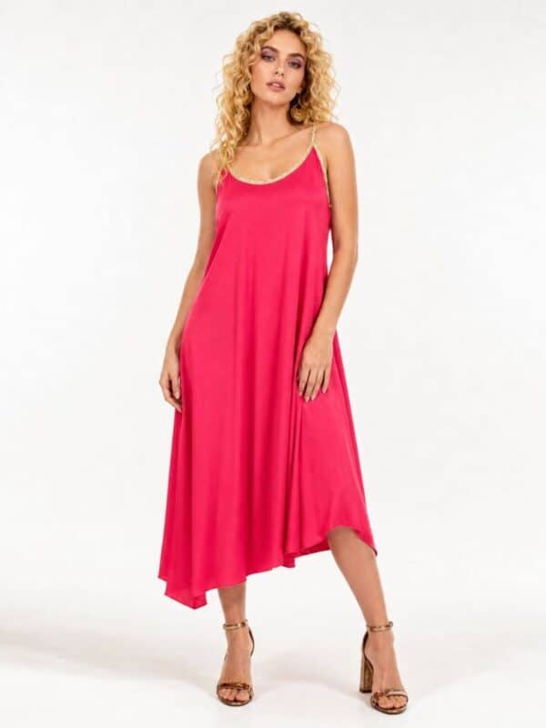 Φόρεμα Rosso Βισκόζη Τιραντέ