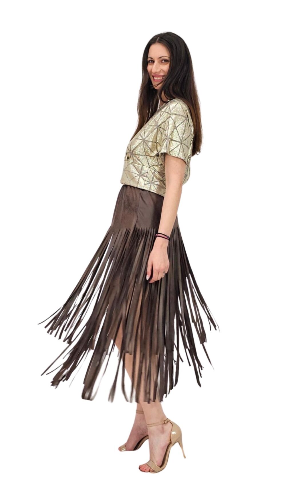 Crop Top Gold Geometric - Image 5