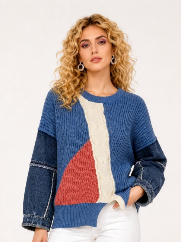 Πουλόβερ Denim Touch Sweater